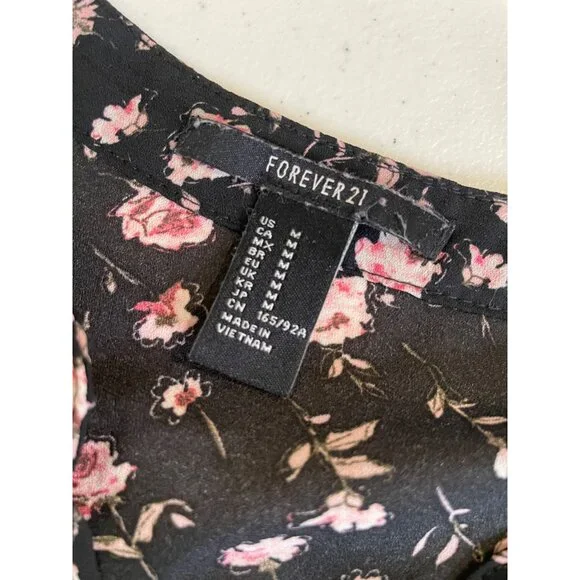 Womens Sheer Floral Flutter‎ Sleeve Top Size M Y2K Fairy Grunge Romantic Dainty - Picture 7 of 11